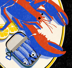 “We all end up in the same plate”. Honorable mention at 3×3 USA illustration annual
